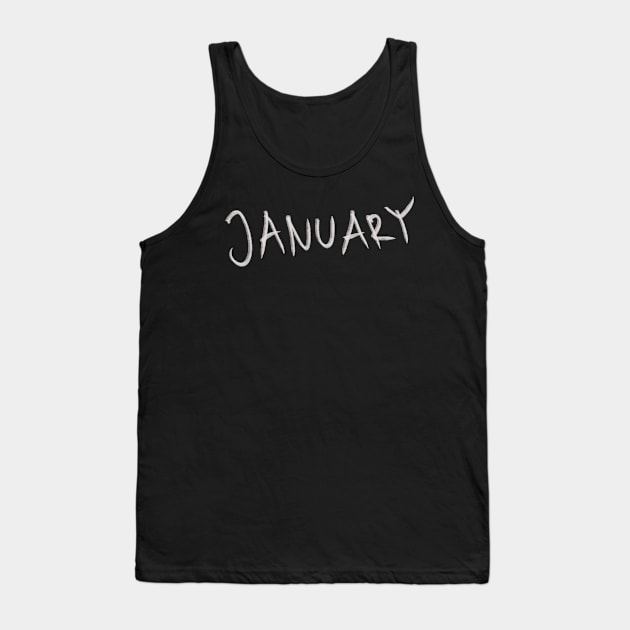 Hand Drawn January Month Tank Top by Saestu Mbathi